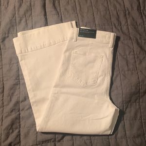NWT New Ann Taylor high rise wide leg white jeans size 4